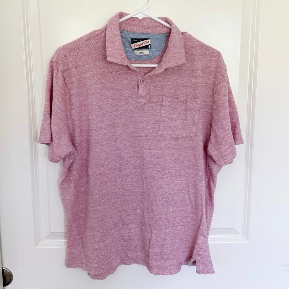 Johnnie-O Hangin’ Out Casual Polo Light Red Large